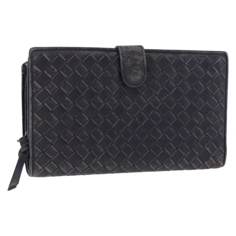 Bottega Veneta Intrecciato Long Wallet Black
